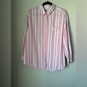 Old Navy Pink and White Striped Women’s Shirt